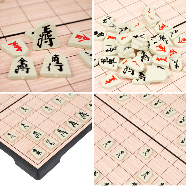 Shogi jogo de xadrez japonês placa japanfolding conjunto checker viagens  peças de madeira internacional jogar mesa sho gi kidstraditional -  AliExpress